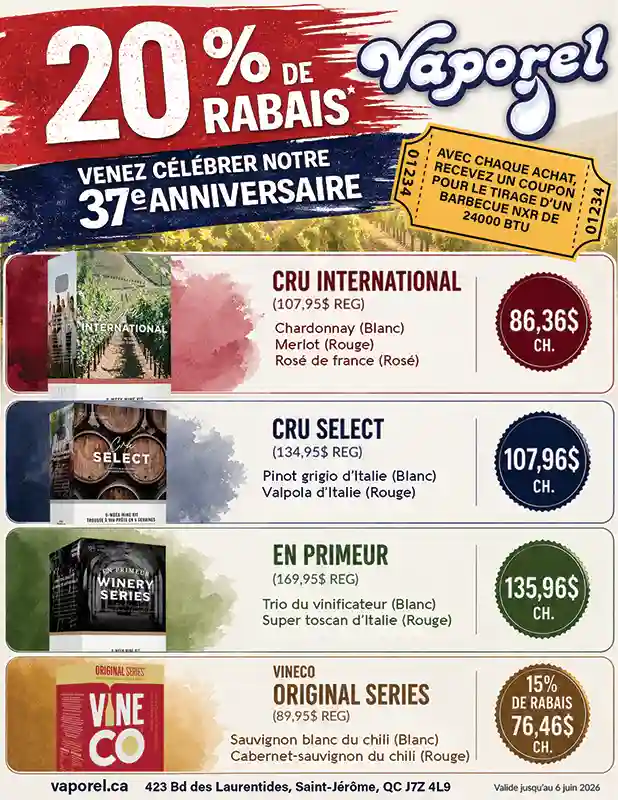 VAPOREL Azur Eau Pure Inc. promo Mai 2026